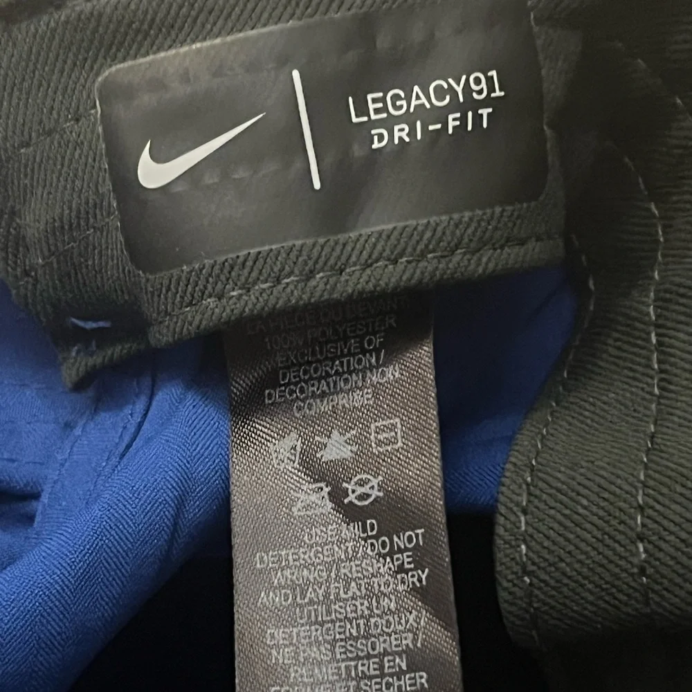 Nike Dri Fit Legacy 91 Hat Blue Cap Adjustable Center Swoosh Logo Golf - Picture 6 of 8